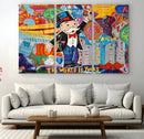 Pop Art Monopoly Man Canvas Wall Art Print - Bold and