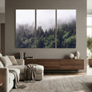 Misty Forest Wall Art | Foggy Forest Canvas Print | Large