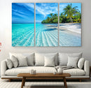 Tropical Beach Wall Art Canvas Print - Serene Ocean