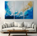 Blue Abstract Print - Dynamic Ocean-Inspired Canvas Wall Art