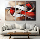 Abstract Wall Art - Modern Red and White Canvas Wall Art
