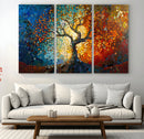 Yggdrasil Tree of Life Mosaic Stained Glass Wall Art Canvas,