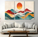 Southwest Mountain Wall Art Canvas Print – Boho Triptych