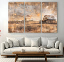 Rustic Farmhouse Wall Art Canvas Print | Barn and Field
