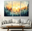 Abstract Forest Wall Art Print- Serene Nature Canvas Print