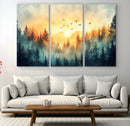 Sunrise Forest Wall Art – Framed Misty Pines Canvas Artwork by MyGreatCanvas | Canvas Wall Art Prints | Photo Prints & Wall Decor
