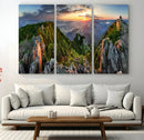 Mountain Sunset Panoramic Wall Art Canvas Print – Framed