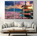 Mount Fuji Cherry Blossom Wall Art Canvas Print – Framed