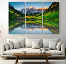 Sunrise Maroon Bells Lake Wall Art Canvas Print – Framed Elk