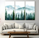 Misty Pine Forest Wall Art, Foggy Mountain Landscape Canvas by MyGreatCanvas | Canvas Wall Art Prints | Photo Prints & Wall Decor
