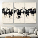 Texas Longhorn Wall Art – Framed Black White Cattle Canvas by MyGreatCanvas | Canvas Wall Art Prints | Photo Prints & Wall Decor