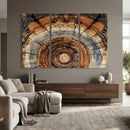 Tree Rings Wall Art Canvas Print – Rustic Wood Texture