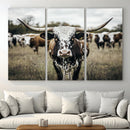 Texas Longhorn Wall Art – Framed Speckled Cow Canvas by MyGreatCanvas | Canvas Wall Art Prints | Photo Prints & Wall Decor