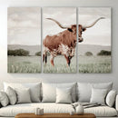 Texas Longhorn Wall Art – Framed Spotted Cattle Canvas by MyGreatCanvas | Canvas Wall Art Prints | Photo Prints & Wall Decor