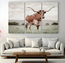 Texas Longhorn Wall Art Canvas Print – Framed Spotted Cattle by MyGreatCanvas | Canvas Wall Art Prints | Photo Prints & Wall Decor
