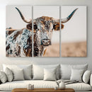 Texas Longhorn Wall Art – Framed Speckled Cow Canvas by MyGreatCanvas | Canvas Wall Art Prints | Photo Prints & Wall Decor
