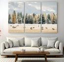 Elk Herd Wall Art – Framed Snowy Forest Canvas Artwork, by MyGreatCanvas | Canvas Wall Art Prints | Photo Prints & Wall Decor