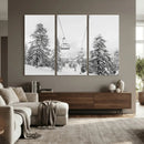 Snowy Ski Lift Wall Art – Framed Winter Forest Canvas by MyGreatCanvas | Canvas Wall Art Prints | Photo Prints & Wall Decor