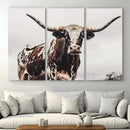 Texas Longhorn Wall Art Canvas Print – Framed Spotted Bull by MyGreatCanvas | Canvas Wall Art Prints | Photo Prints & Wall Decor