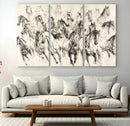 Running Horses Wall Art Canvas Print – Framed Galloping Herd