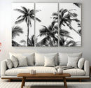 Palm Wall Art Canvas Print – Framed Monochrome Tropical