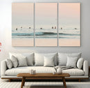 Pastel Ocean Wall Art Canvas Print – Framed Soft Sunset Calm