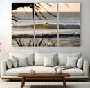Sunset Surf Wall Art Canvas Print – Framed Golden Hour Waves
