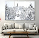 Snowy Ski Lift Wall Art – Framed Winter Mountain Canvas by MyGreatCanvas | Canvas Wall Art Prints | Photo Prints & Wall Decor