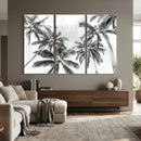 Black and White Palm Wall Art Canvas Print – Framed