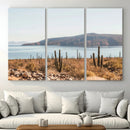 Desert Lake Wall Art – Framed Cactus Mountain Canvas by MyGreatCanvas | Canvas Wall Art Prints | Photo Prints & Wall Decor