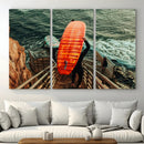 Surfer Stairway Wall Art – Framed Ocean Surf Canvas Artwork, by MyGreatCanvas | Canvas Wall Art Prints | Photo Prints & Wall Decor