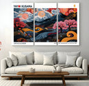Modern Japanese Wall Art Canvas Print – Framed Abstract