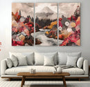 Mountain Wall Art Canvas Print – Framed Autumn Forest