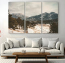 Mountain Landscape Wall Art Canvas Print – Framed Snowy