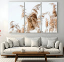 Pampas Grass Wall Art Canvas Print – Framed Neutral Tones
