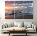 Golden Hour Wall Art Canvas Print – Framed Tranquil Waves