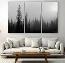Misty Pines Wall Art Canvas Print – Framed Woodland