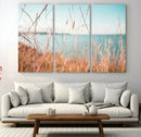 Coastal Grass Landscape Wall Art Canvas Print – Golden