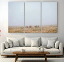Foggy Plains Wall Art Canvas Print – Framed Horseback Riders