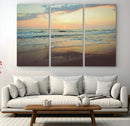 Sunset Seascape Wall Art Canvas Print – Framed Pastel Ocean