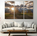 Snowy Peaks Wall Art Canvas Print – Rustic Mountain