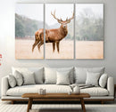Vintage Wildlife Wall Art Canvas Print – Misty Landscape