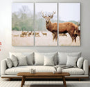 Rustic Deer Wall Art Canvas Print – Forest Woodland Stag
