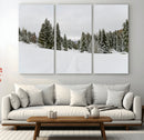 Frosty Pines Wall Art Canvas Print – Framed Silent Snowfall