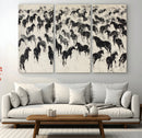 Wild Horse Stampede Wall Art Canvas Print – Monochrome by MyGreatCanvas | Canvas Wall Art Prints | Photo Prints & Wall Decor