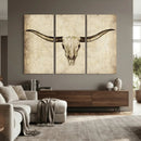 Longhorn Skull Wall Art Canvas Print – Rustic Western by MyGreatCanvas | Canvas Wall Art Prints | Photo Prints & Wall Decor