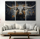 Rustic Longhorn Bull Wall Art Canvas Print – Vintage Western by MyGreatCanvas | Canvas Wall Art Prints | Photo Prints & Wall Decor