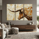 Rustic Longhorn Bull Wall Art Canvas Print – Vintage Western by MyGreatCanvas | Canvas Wall Art Prints | Photo Prints & Wall Decor