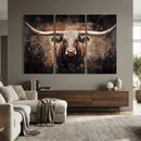 Abstract Longhorn Wall Art Canvas Print – Vintage Western by MyGreatCanvas | Canvas Wall Art Prints | Photo Prints & Wall Decor
