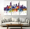 Atlanta Skyline Wall Art Canvas Print – Framed Colorful